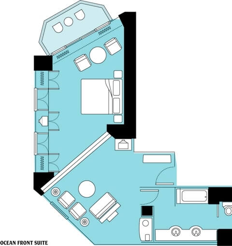 アウトリガーオーシャンフロントスイート間取り図