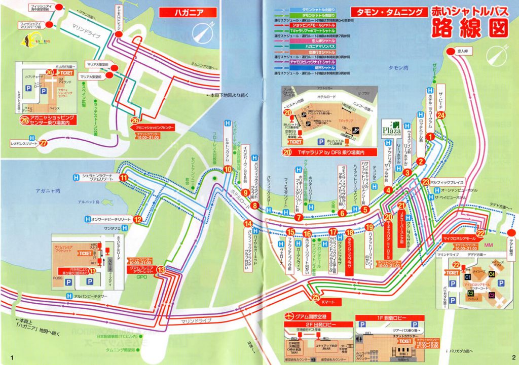 赤いシャトルバス　路線図