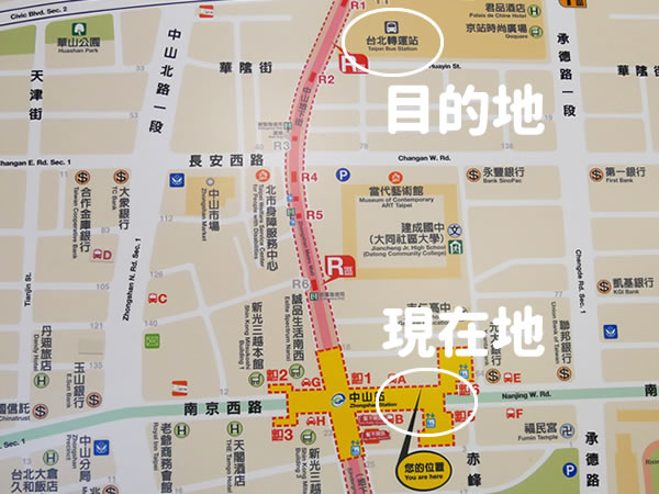 中山地下街地図