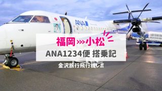 福岡発→小松行(ANA1234便)プロペラ機搭乗記|金沢旅行レポ