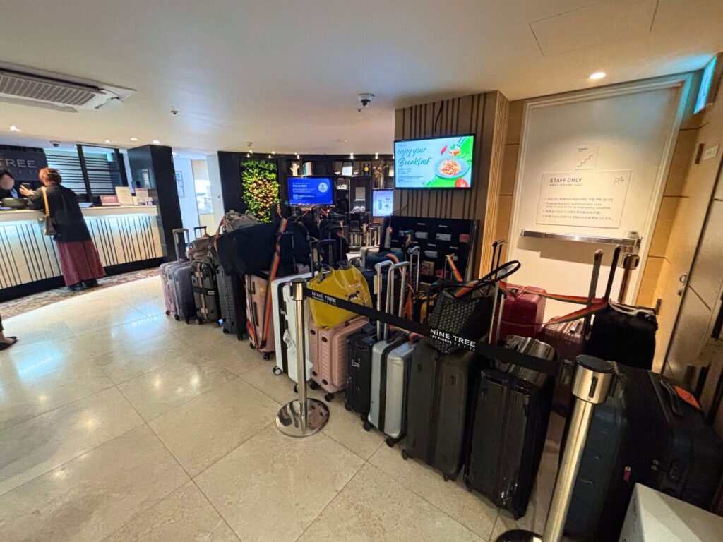 ナインツリー明洞の荷物預り