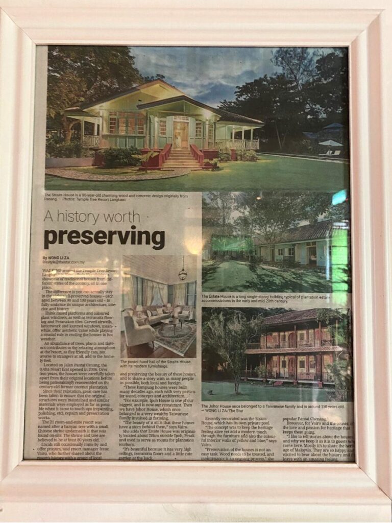 テンプルツリーリゾート・ランカウイ (Temple Tree Resort Langkawi)が紹介された記事
