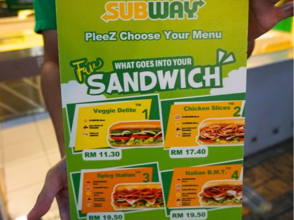 マレーシアのキッザニアクアラルンプールのSUBWAYの体験メニュー