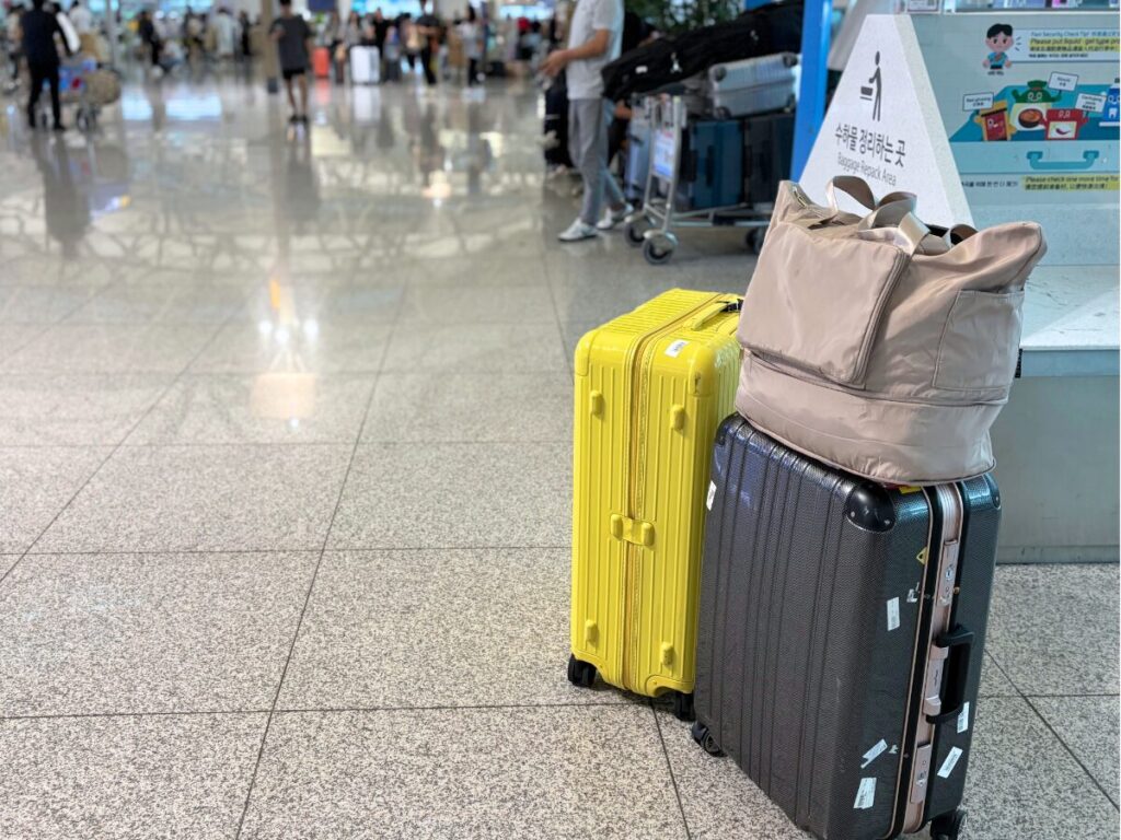 韓国旅行の帰りの荷物(仁川空港)