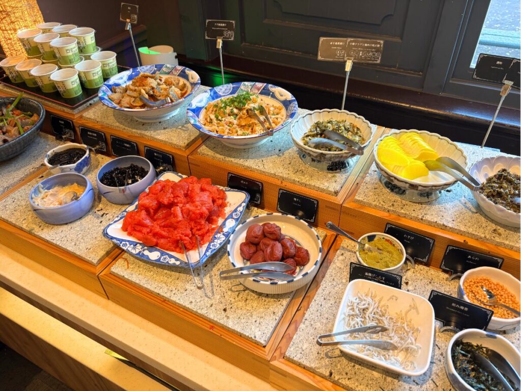 ホテルアムステルダムの朝食ビュッフェの和食メニュー