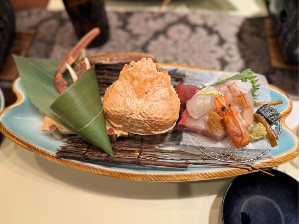 白玉の湯 華鳳夕食の本津和井蟹など