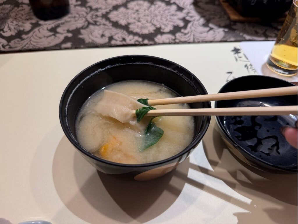 白玉の湯華鳳の夕食の白子豆腐味噌仕立て