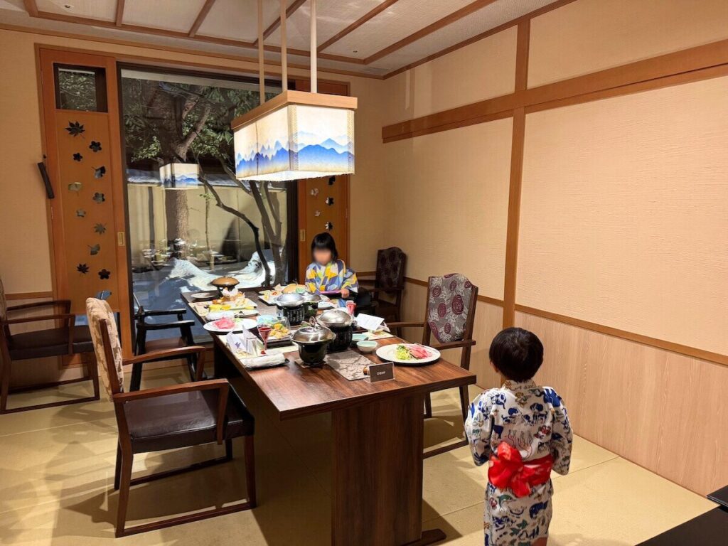 白玉の湯 華鳳での個室のお夕食