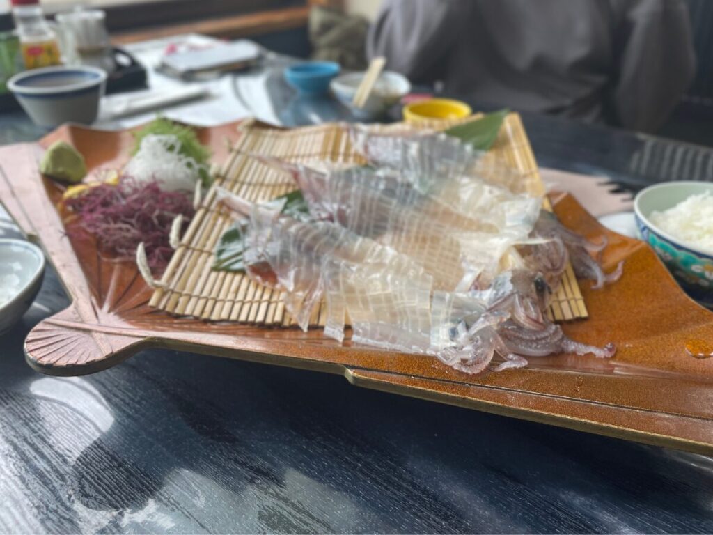 呼子海舟のイカの活け造り